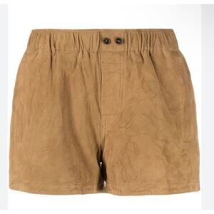 Zadig & Voltaire Tan Crinkled Suede Shorts - M